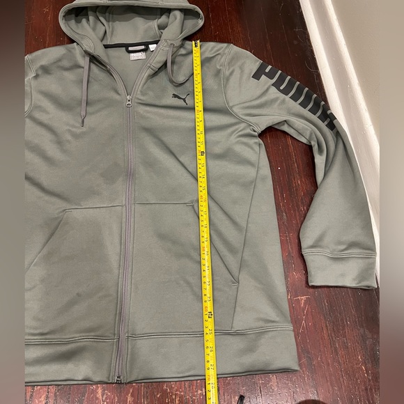 PUMA men’s dark grey zip up hoodie - Picture 6 of 10